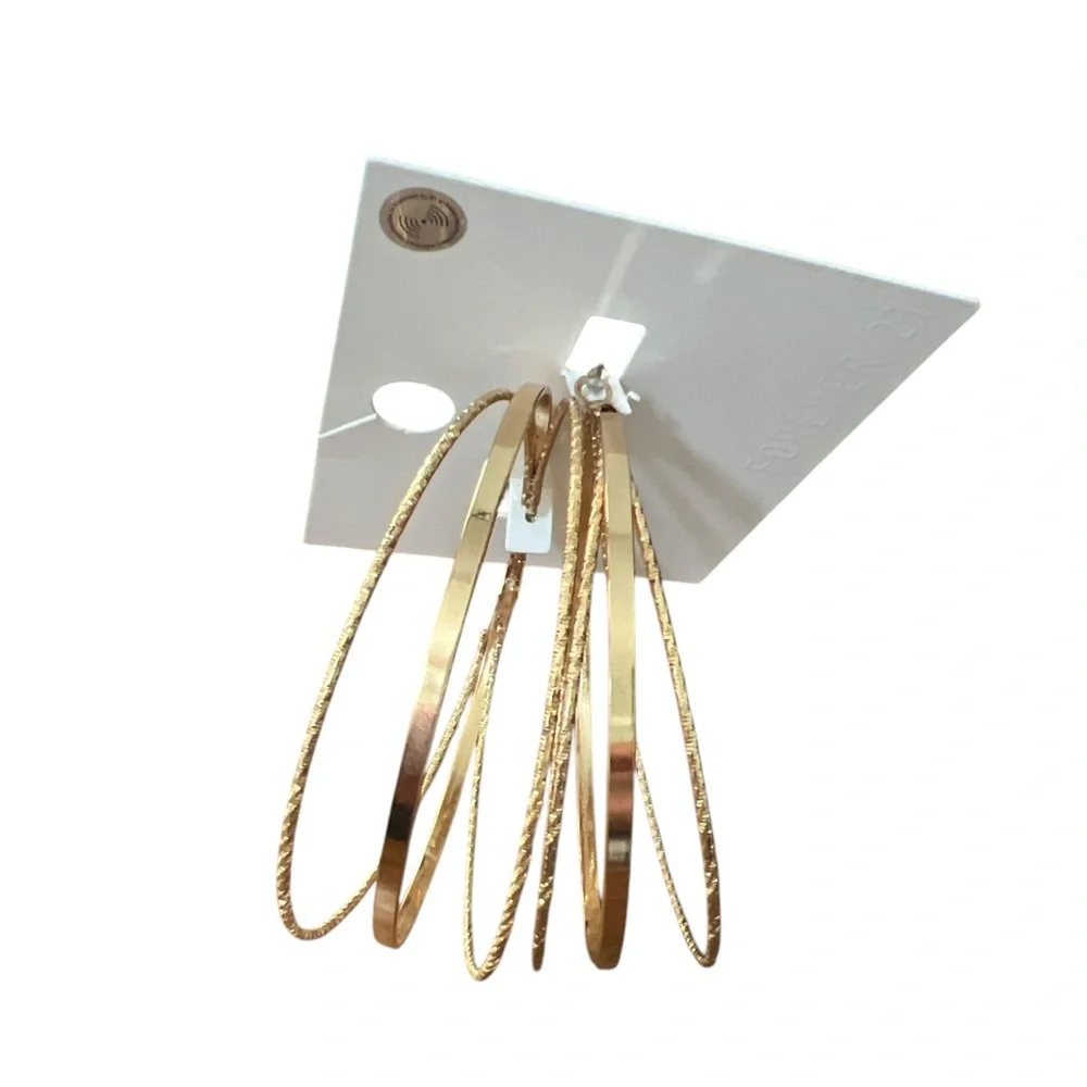 Oversized Gold-Tone Hoops - Picture 2 of 3